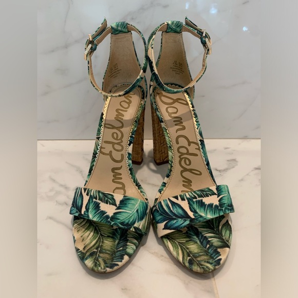Sam Edelman Palm Print Sandal Block Heels (US 6) - Picture 2 of 5